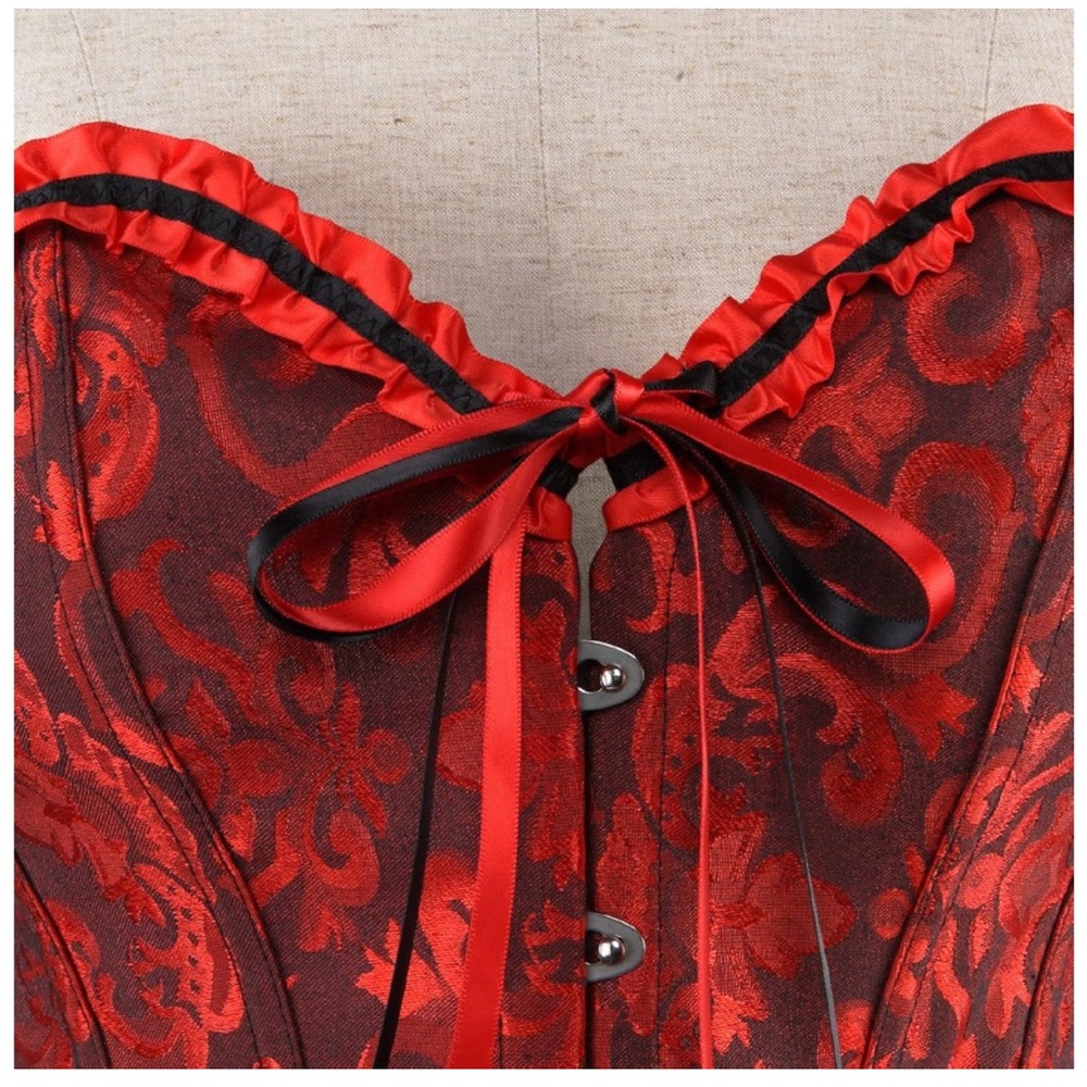 Lace up Back Sexy Floral Corset Lingerie - Picture 3 of 6